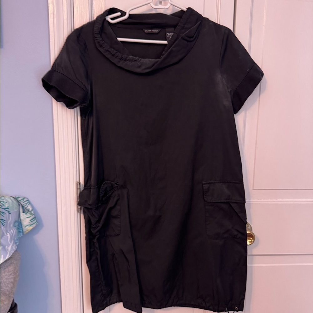 Chic 🖤 Effortless Black Utility Tunic Dress | New York & Company 🖤